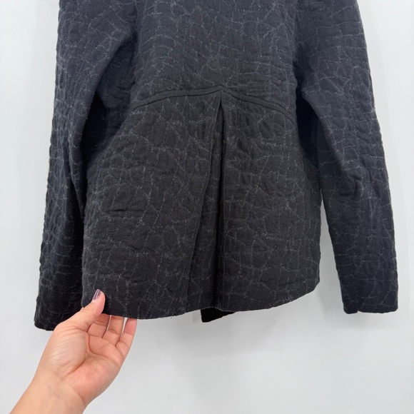 Eileen Fisher Cardigan Women Large Black Comfy Wool Blend Open Front Sweater - Picture 6 of 13